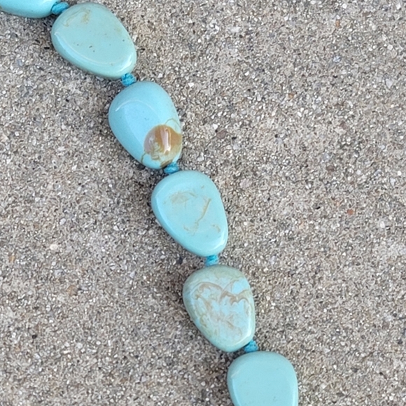 Vtg 26" Faux Turquoise Chunky Necklace - Picture 6 of 7